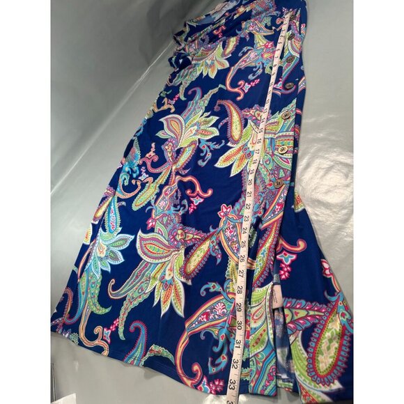 Philosophy Republic Sleeveless Paisley Maxi Stretch Dress Long Boho Slit Button - Picture 16 of 16